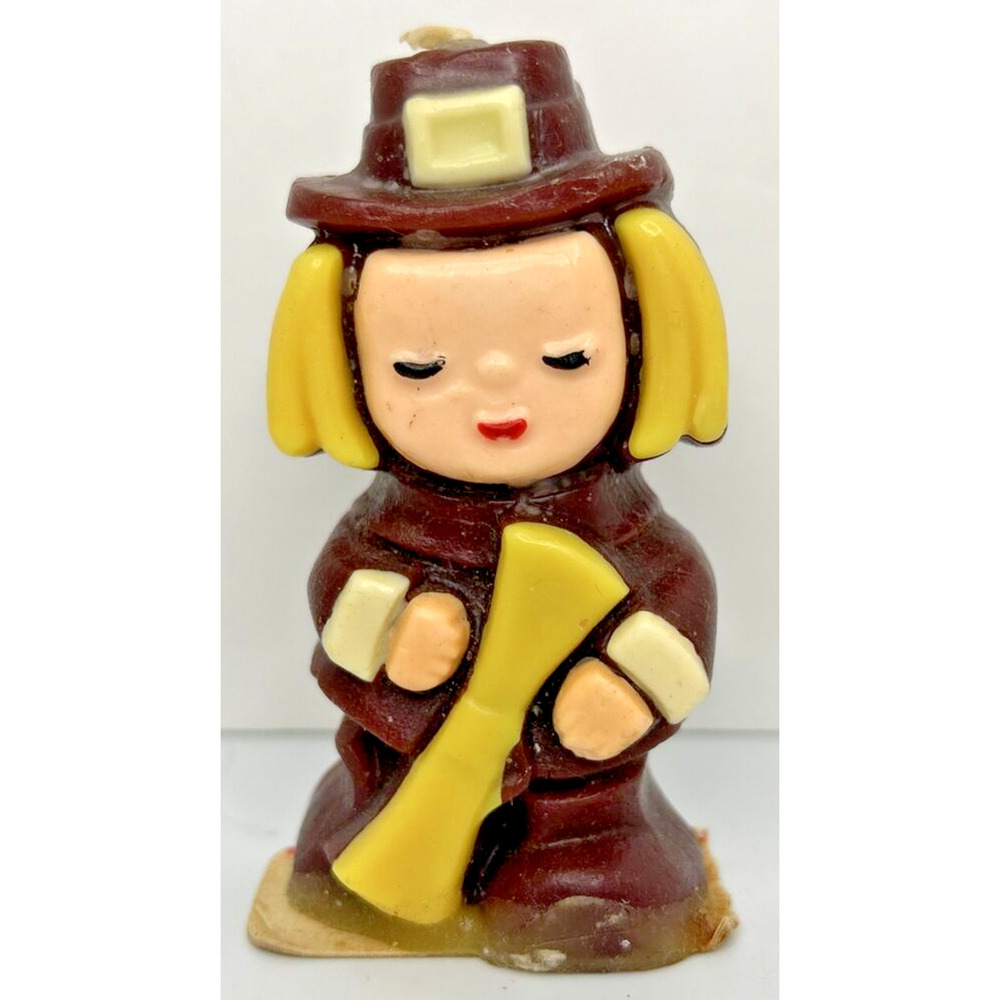 Vintage Thanksgiving Pilgrim‎ Candle 3.5" SKU H613
